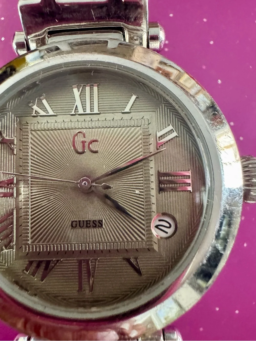 Guess Silver Gc Stainless Steel Bracelet Watch
